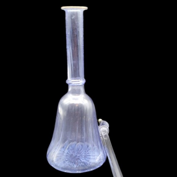 Egyptian Hand Blown Glass Perfume Bottle Blue W/Gold Trim 6.5" READ - Picture 5 of 5